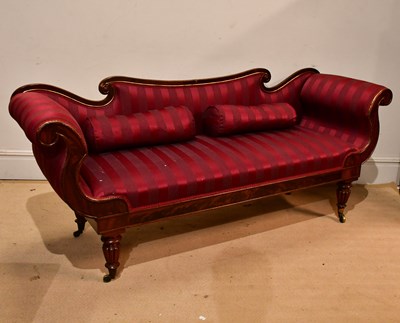 Lot 2335 - A regency mahogany framed settee, upholstered...