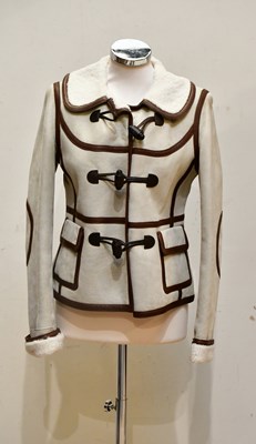 Lot 1980 - MULBERRY; a short cream sheepskin jacket, with...