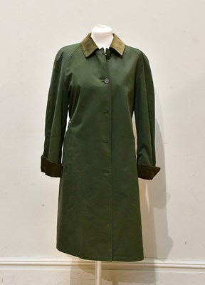 Lot 1999 - BURBERRY; a full length lady's green trench...