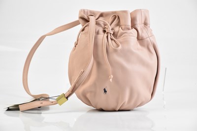 Lot 2062 - RALPH LAUREN; a soft leather pink drawstring...