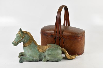 Lot 1345 - A Chinese verdigris model of a horse, length...