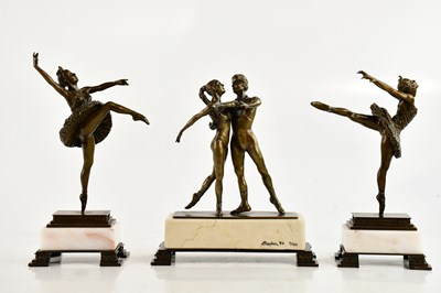 Lot 2689 - BENSON LANDES; three bronze figures, two...