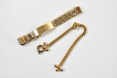 Lot 227 - A 9ct yellow gold bracelet inscribed 'I Love...