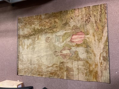 Lot 2607 - A large 19th century tapestry panel, young boy...