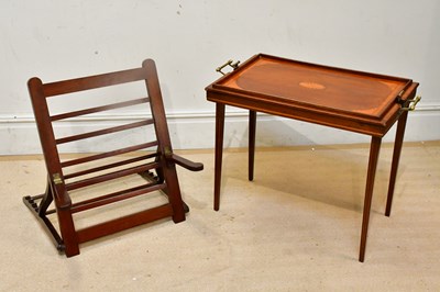 Lot 2397 - A 19th century mahogany collapsible tray, 69 x...