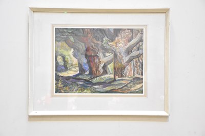 Lot 3053 - NORMAN JAQUES; oil, 'Ancient Oaks', signed...