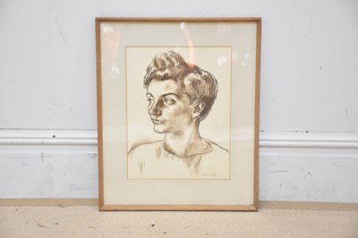 Lot 3038 - EMMANUEL LEVY; charcoal study of wife, signed...