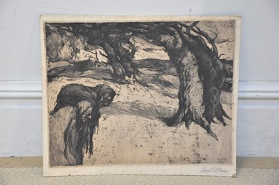 Lot 2922 - EMIL ZOIR; pencil signed etching, figures in...