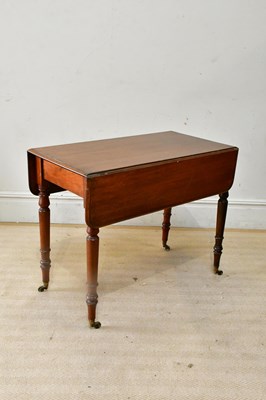 Lot 2399 - A 19th century mahogany drop-leaf tea table on...