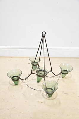 Lot 2651 - A five section base metal ceiling light, 80cm.