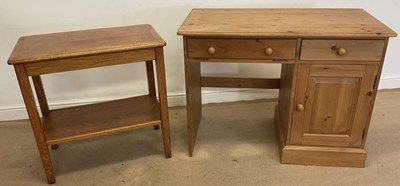 Lot 829 - A pine writing desk, 82 x 110 x 59cm, and oak...