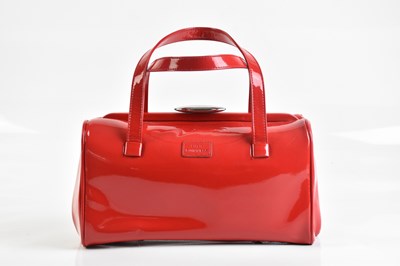 Lot 2051 - LULU GUINNESS; a bright red patent leather...