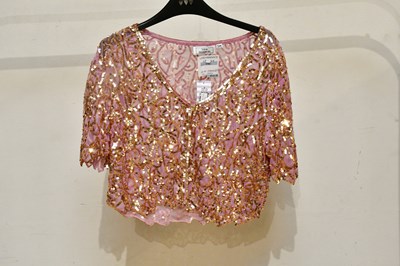 Lot 2004 - LULU GUINNESS; an unworn pink lace bolero top,...