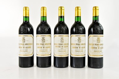 Lot 775 - RED WINE; five bottles Château Pichon...