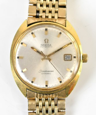Lot 1851 - OMEGA; a gentleman's gold plated automatic...
