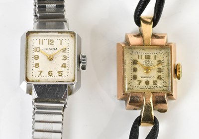 Lot 1883 - TREBEX; a lady's yellow metal cased cocktail...
