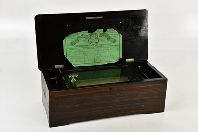 Lot 2890 - A 19th century inlaid rosewood ten air music...