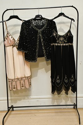 Lot 754 - SUE WONG; a cream silk short evening dress,...