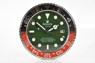 Lot 2489 - A 'Rolex' dealer's display wall clock modelled...