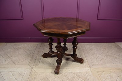 Lot 2360 - A Victorian walnut octagonal centre table,...