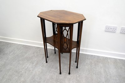 Lot 2400 - An Edwardian inlaid mahogany two tier...