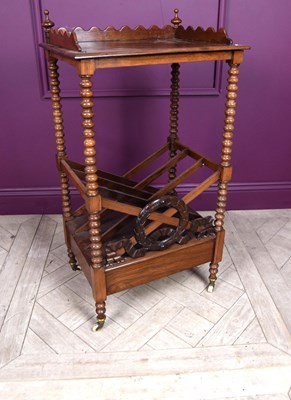 Lot 2343 - A Victorian mahogany Canterbury whatnot, with...