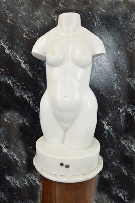 Lot 2695 - DAVID KEMP; a contemporary marble bust of a...