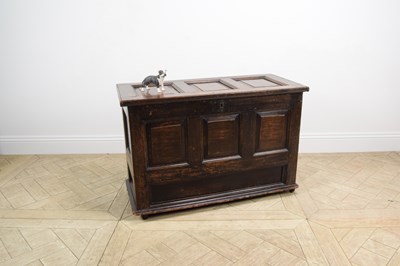 Lot 2267 - A 19th century and later oak mule type chest,...