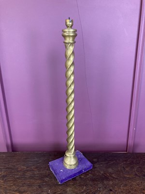 Lot 2649 - A pair of Victorian brass table lamps...