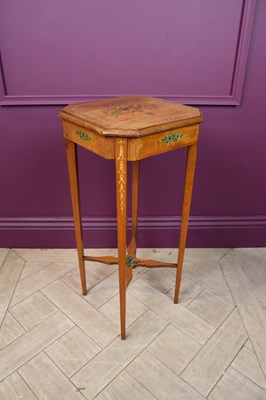 Lot 2387 - An Edwardian Sheraton style painted satinwood...