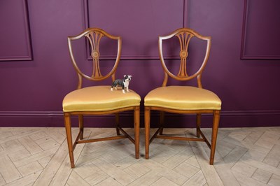 Lot 2388 - A pair of Edwardian Sheraton Revival satinwood...