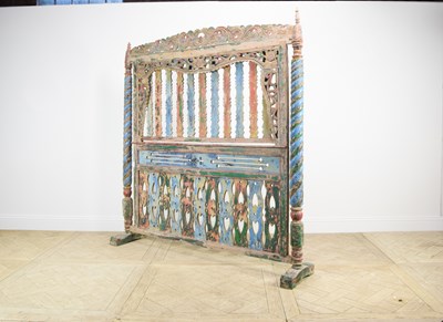 Lot 2326 - A 19th century Indian polychrome painted pine...