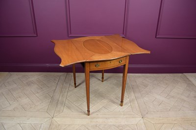 Lot 2327 - A Regency satin birch butterfly Pembroke table,...