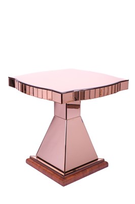 Lot 2203 - An Art Deco mirrored peach glass occasional...