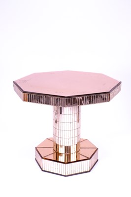 Lot 2206 - An Art Deco mirrored peach glass occasional...