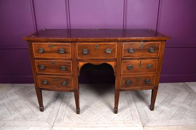Lot 2364 - A George III inlaid mahogany bowfront side...
