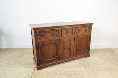 Lot 2245 - A late 17th century style oak dresser base,...