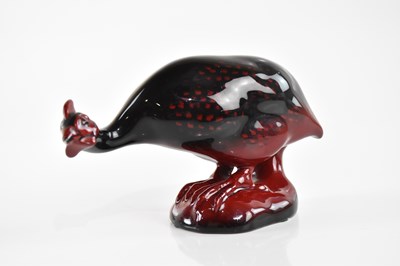 Lot 2734 - ROYAL DOULTON; a flambé model of a guineafowl,...