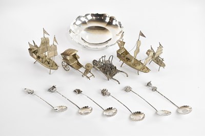 Lot 75 - WANG HING; a Chinese 90 grade silver footed...