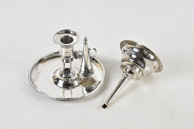 Lot 31 - A George III hallmarked silver chamberstick...