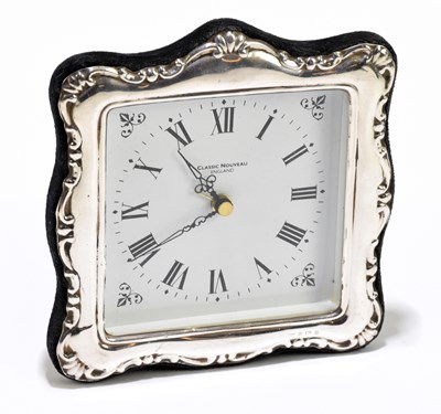 Lot 1162 - A modern hallmarked silver alarm time piece
