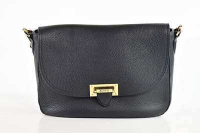 Lot 2026 - ASPINAL OF LONDON; an unused navy blue pebbled...