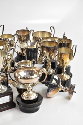 Lot 10 - A large collection of silver plated trophy...