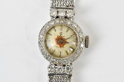 Lot 1840 - CYMA; a lady's 9ct white gold Art Deco...