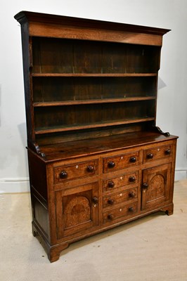Lot 2226 - A George III oak and pine Welsh dresser, the...