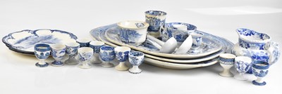 Lot 2813 - Three 19th century blue and white meat plates,...