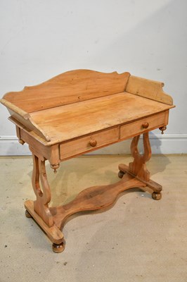 Lot 2357 - A Victorian pine wash stand, with scroll sides...