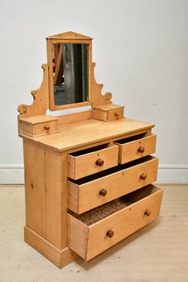 Lot 2390 - An Edwardian pine dressing chest, with two...