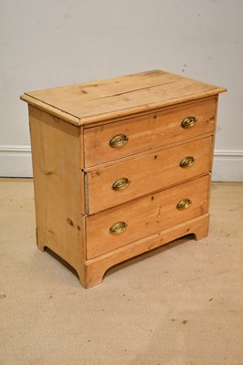Lot 2391 - A Victorian pine chest, with three long...