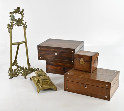 Lot 2546 - An early 20th century brass desk stand with...